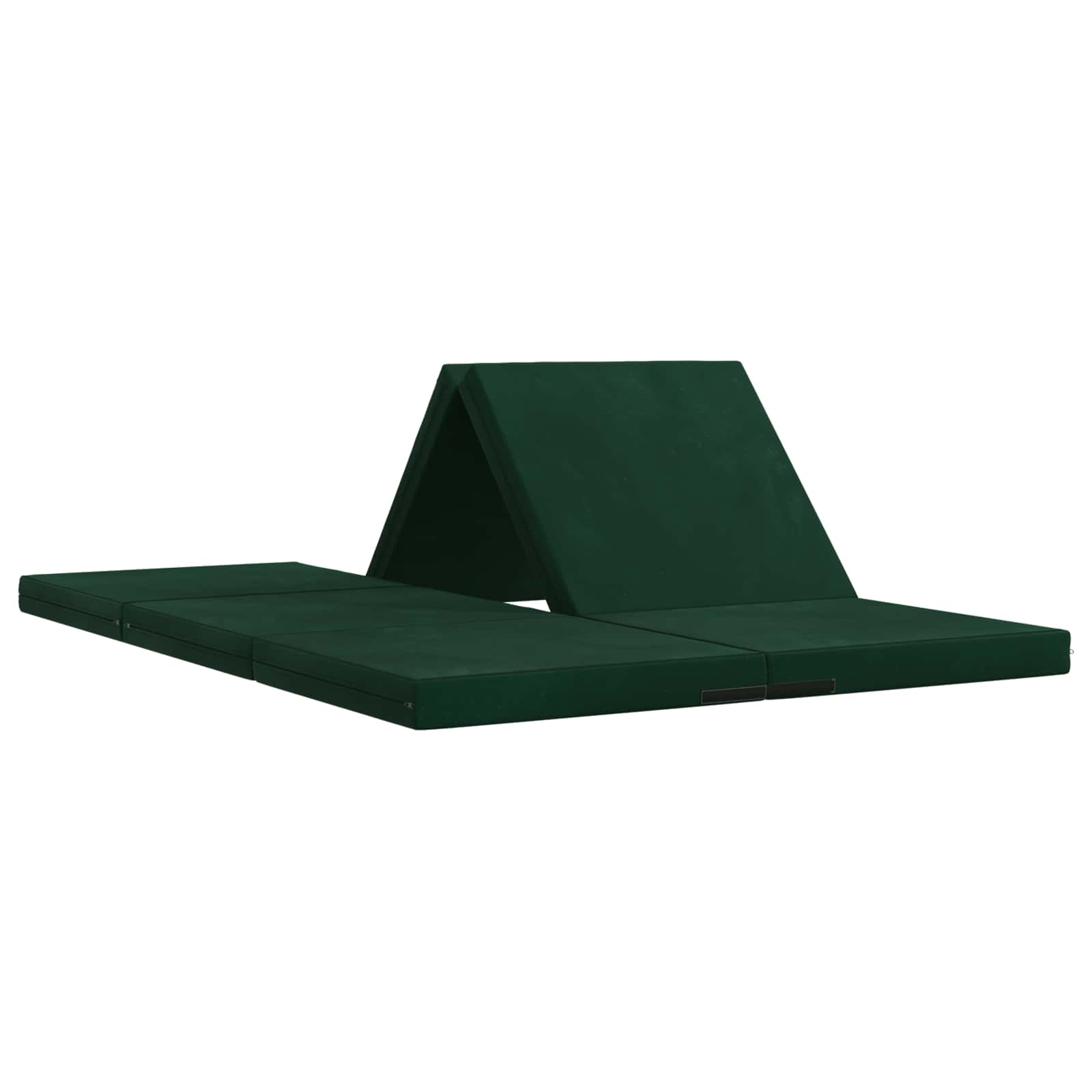 Vouwbare Bankbed 140 x 67 x 45 cm Donkergroen is nu te koop bij PeponiXL, paradijselijk wonen!