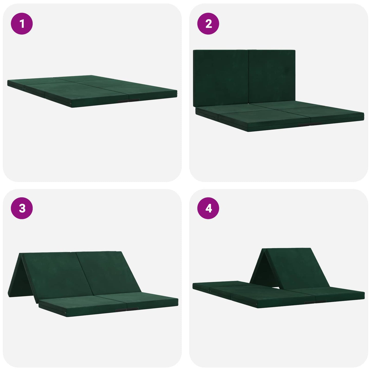 Vouwbare Bankbed 140 x 67 x 45 cm Donkergroen is nu te koop bij PeponiXL, paradijselijk wonen!