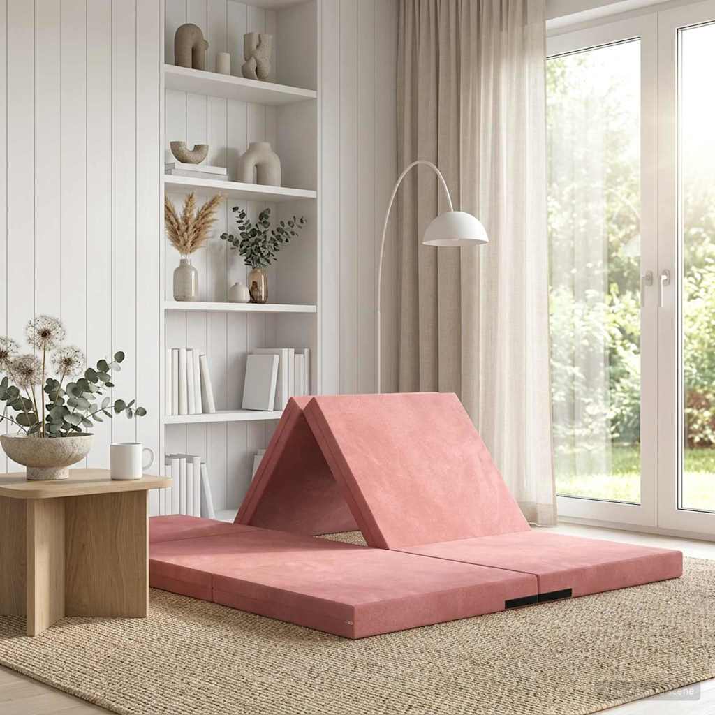 Vouwbare Bankbed 140 x 67 x 45 cm Roze is nu te koop bij PeponiXL, paradijselijk wonen!