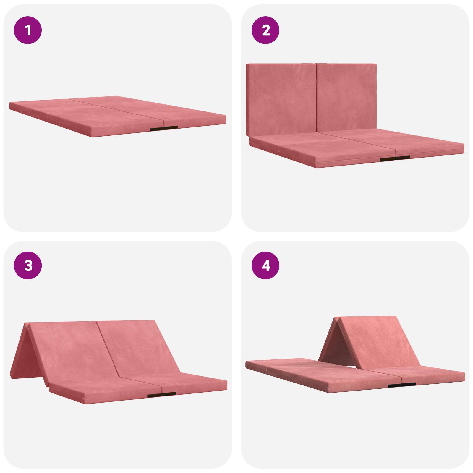 Vouwbare Bankbed 140 x 67 x 45 cm Roze is nu te koop bij PeponiXL, paradijselijk wonen!