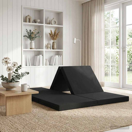 Vouwbare Bankbed 140 x 67 x 45 cm Zwart is nu te koop bij PeponiXL, paradijselijk wonen!