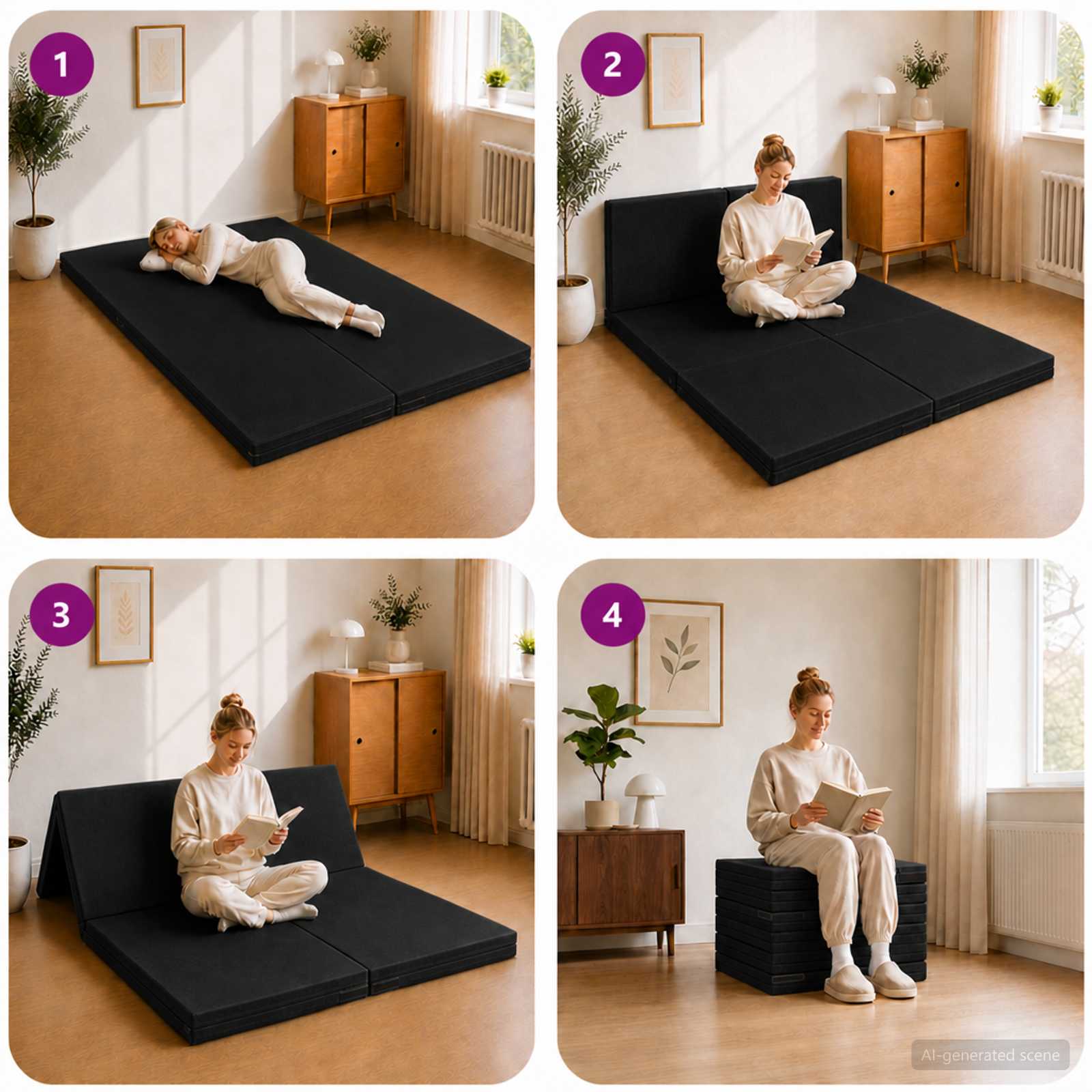 Vouwbare Bankbed 140 x 67 x 45 cm Zwart is nu te koop bij PeponiXL, paradijselijk wonen!
