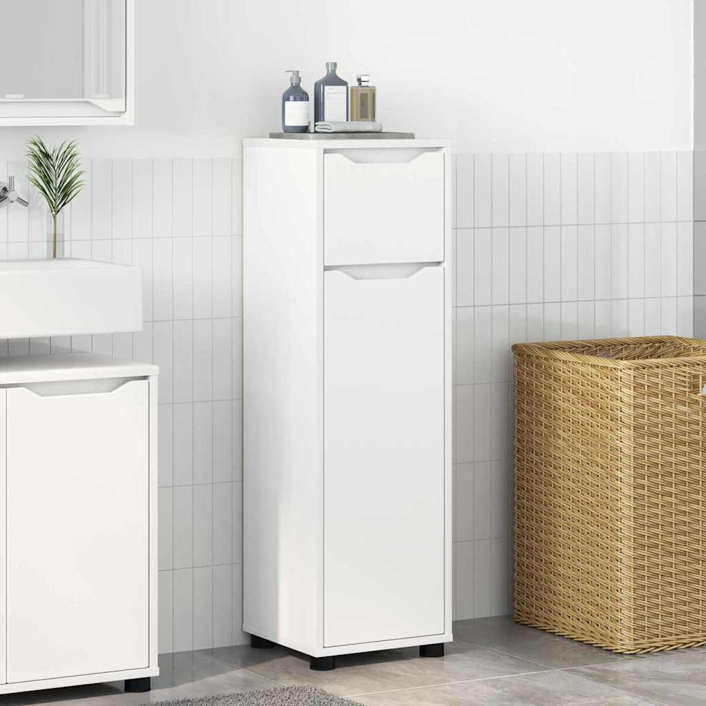 Badkamer Kast met lade Wit 30,5 x 30 x 101 cm Bewerkt hout is nu te koop bij PeponiXL, paradijselijk wonen!