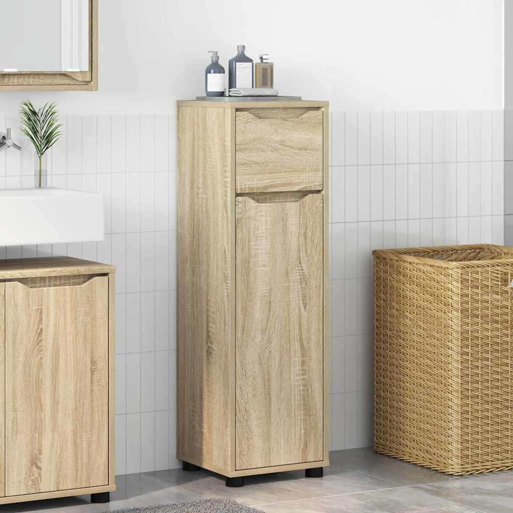 Badkamer Kast Sonoma Eiken 30,5 x 30 x 101 cm Bewerkt hout is nu te koop bij PeponiXL, paradijselijk wonen!