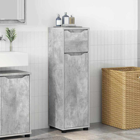 Badkamer Kast Beton Grijs 30,5 x 30 x 101 cm Bewerkt hout is nu te koop bij PeponiXL, paradijselijk wonen!
