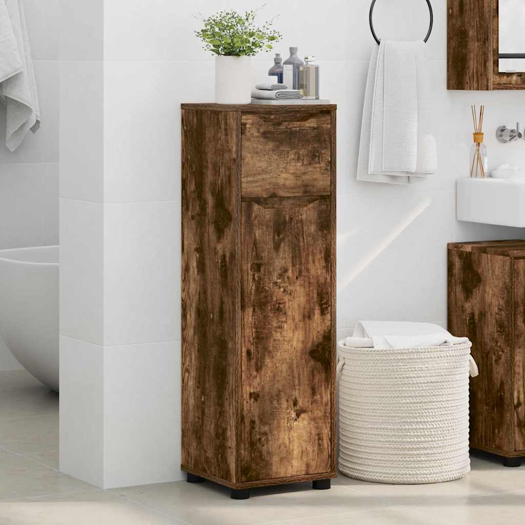 Badkamer Kast Gerookt eiken 30,5 x 30 x 101 cm Bewerkt hout is nu te koop bij PeponiXL, paradijselijk wonen!