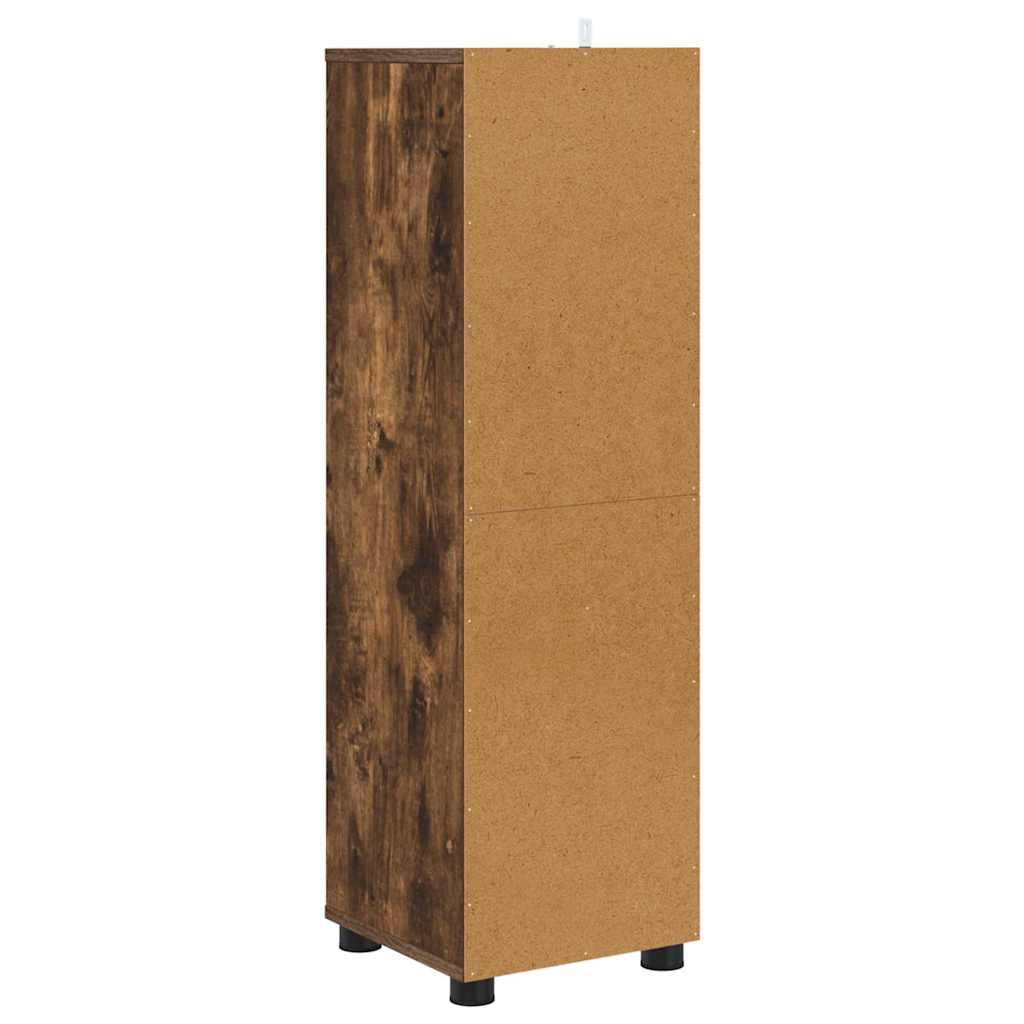 Badkamer Kast Gerookt eiken 30,5 x 30 x 101 cm Bewerkt hout is nu te koop bij PeponiXL, paradijselijk wonen!