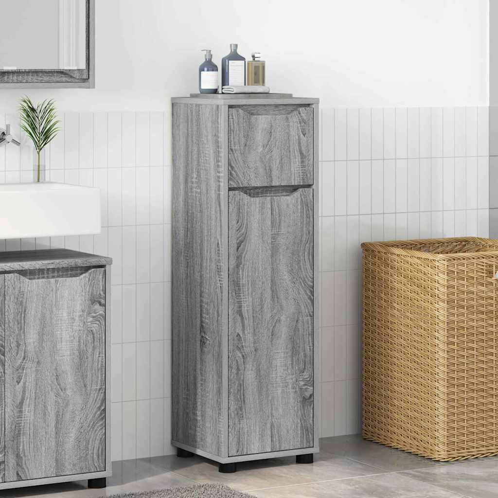 Badkamer Kast Grijs Sonoma 30,5 x 30 x 101 cm Bewerkt hout is nu te koop bij PeponiXL, paradijselijk wonen!