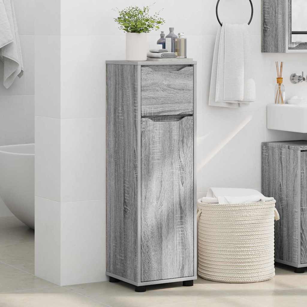 Badkamer Kast Grijs Sonoma 30,5 x 30 x 101 cm Bewerkt hout is nu te koop bij PeponiXL, paradijselijk wonen!