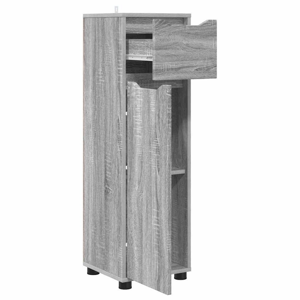 Badkamer Kast Grijs Sonoma 30,5 x 30 x 101 cm Bewerkt hout is nu te koop bij PeponiXL, paradijselijk wonen!