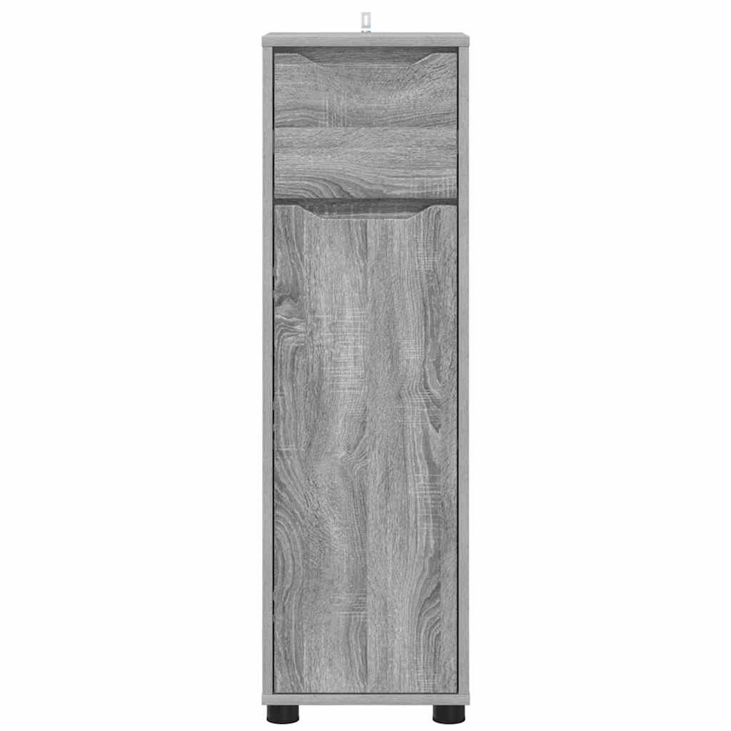 Badkamer Kast Grijs Sonoma 30,5 x 30 x 101 cm Bewerkt hout is nu te koop bij PeponiXL, paradijselijk wonen!