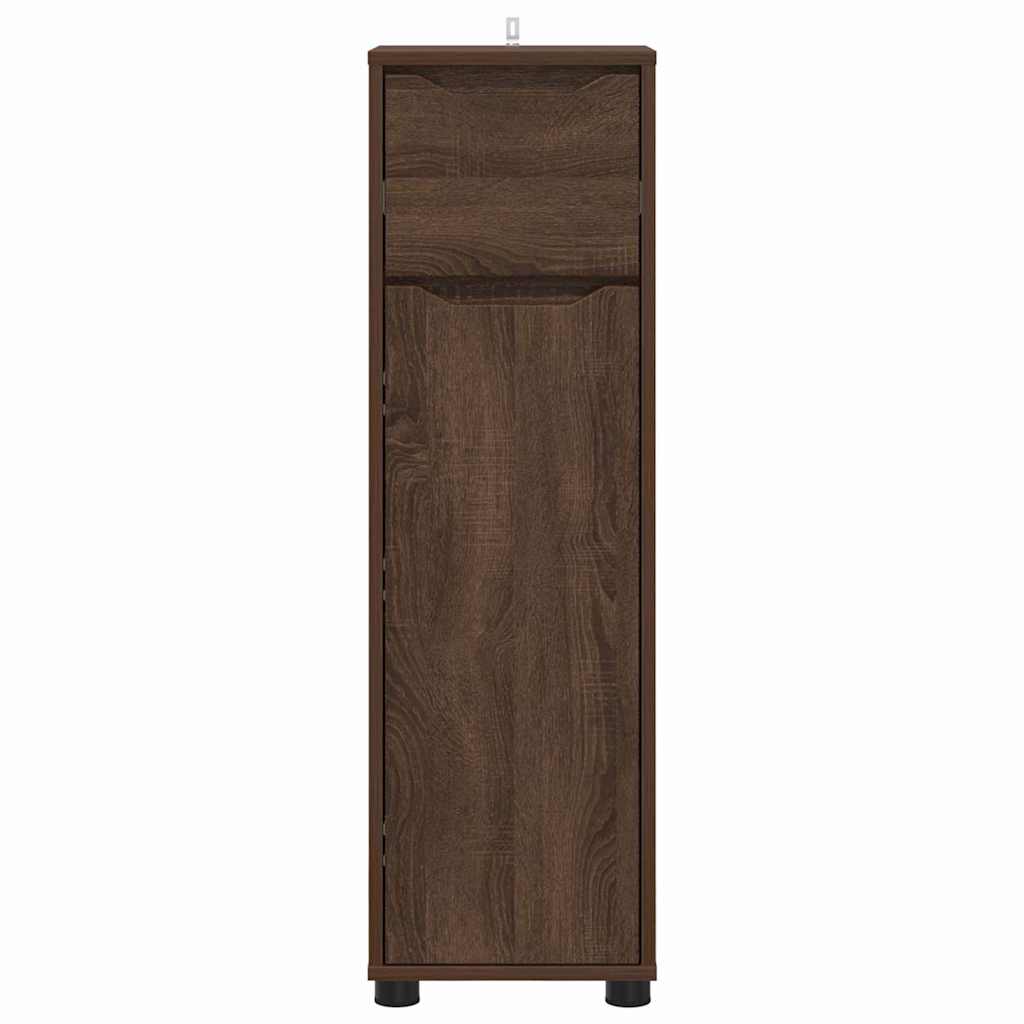 Badkamer Kast Bruin Eiken 30,5 x 30 x 101 cm Bewerkt hout is nu te koop bij PeponiXL, paradijselijk wonen!