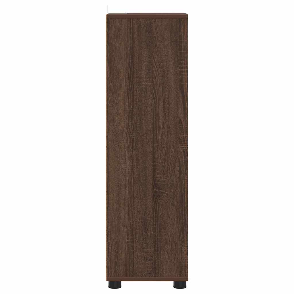 Badkamer Kast Bruin Eiken 30,5 x 30 x 101 cm Bewerkt hout is nu te koop bij PeponiXL, paradijselijk wonen!