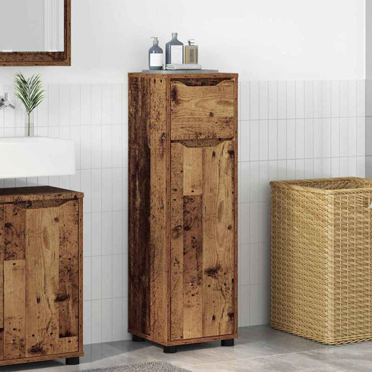 Badkamer Kast met lade Oud Hout 30,5 x 30 x 101 cm Bewerkt hout is nu te koop bij PeponiXL, paradijselijk wonen!