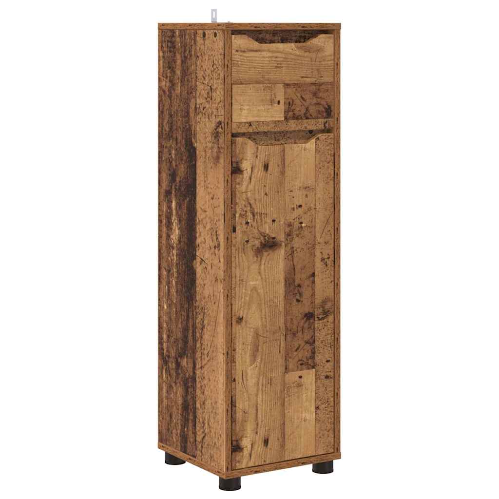 Badkamer Kast met lade Oud Hout 30,5 x 30 x 101 cm Bewerkt hout is nu te koop bij PeponiXL, paradijselijk wonen!