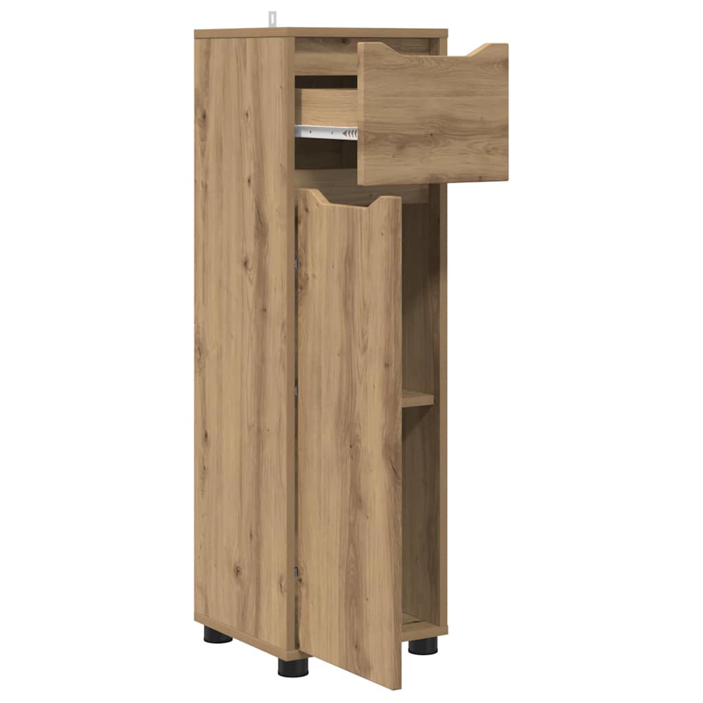 Badkamer Kast Artisan Eiken 30,5 x 30 x 101 cm Bewerkt hout is nu te koop bij PeponiXL, paradijselijk wonen!