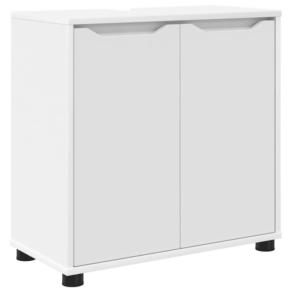 Badkamer wastafelkast Wit 60 x 30 x 60 cm Bewerkt hout is nu te koop bij PeponiXL, paradijselijk wonen!