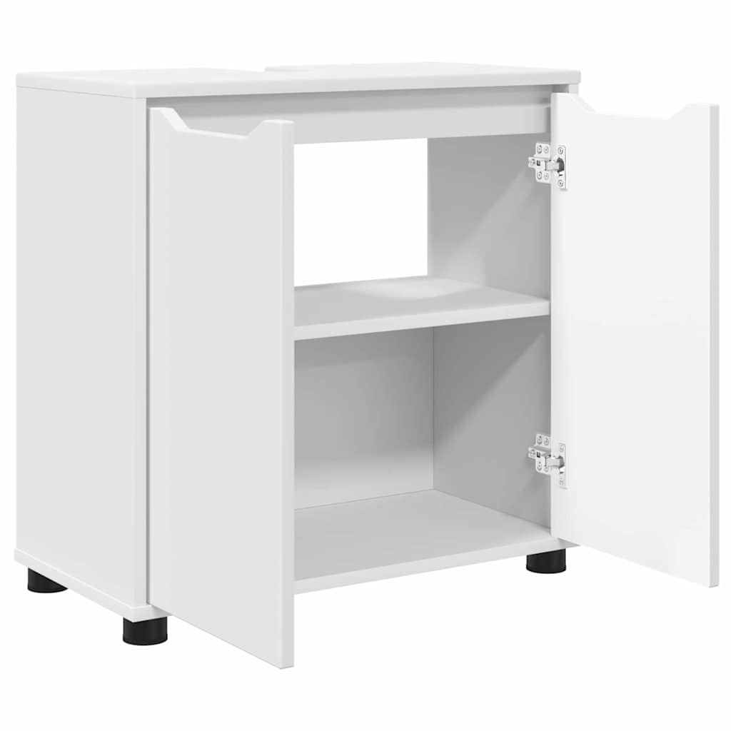 Badkamer wastafelkast Wit 60 x 30 x 60 cm Bewerkt hout is nu te koop bij PeponiXL, paradijselijk wonen!
