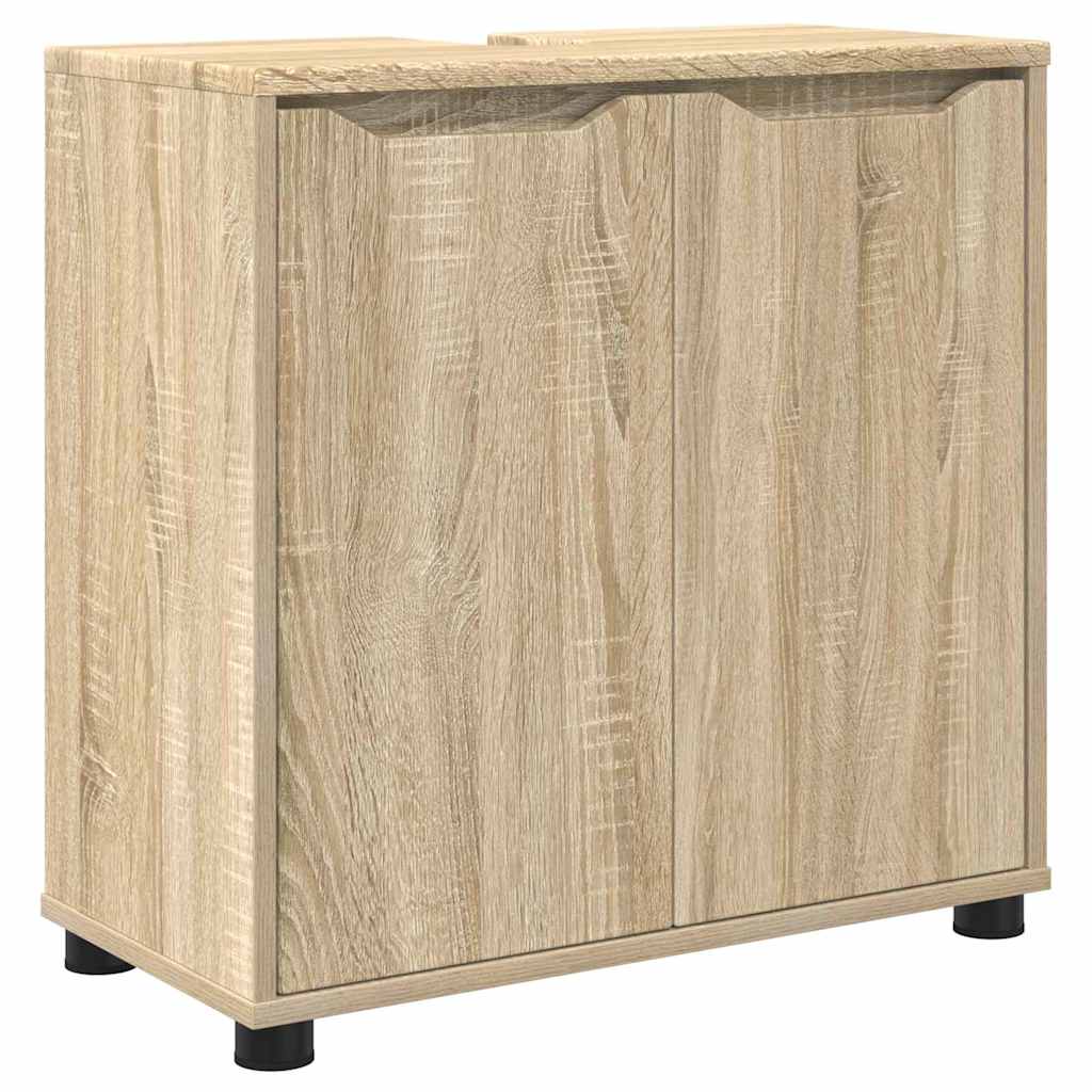Badkamer wastafelkast Sonoma Eiken 60 x 30 x 60 cm Bewerkt hout is nu te koop bij PeponiXL, paradijselijk wonen!