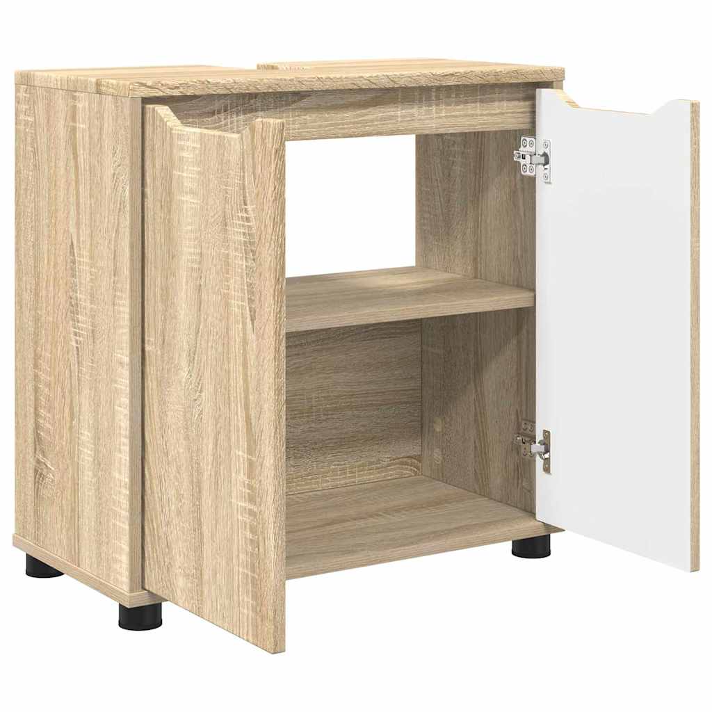 Badkamer wastafelkast Sonoma Eiken 60 x 30 x 60 cm Bewerkt hout is nu te koop bij PeponiXL, paradijselijk wonen!