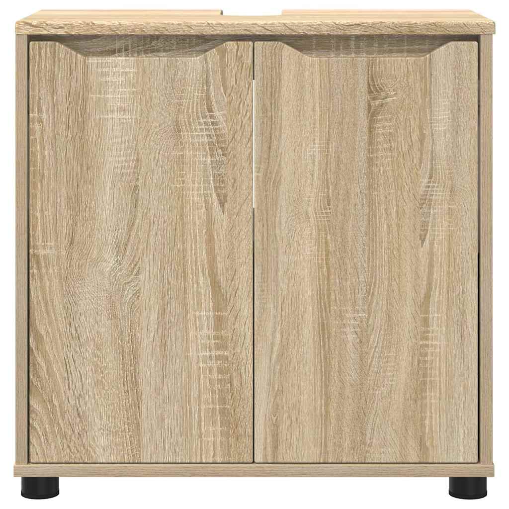 Badkamer wastafelkast Sonoma Eiken 60 x 30 x 60 cm Bewerkt hout is nu te koop bij PeponiXL, paradijselijk wonen!