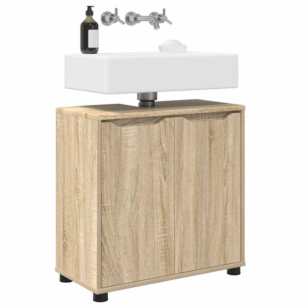 Badkamer wastafelkast Sonoma Eiken 60 x 30 x 60 cm Bewerkt hout is nu te koop bij PeponiXL, paradijselijk wonen!
