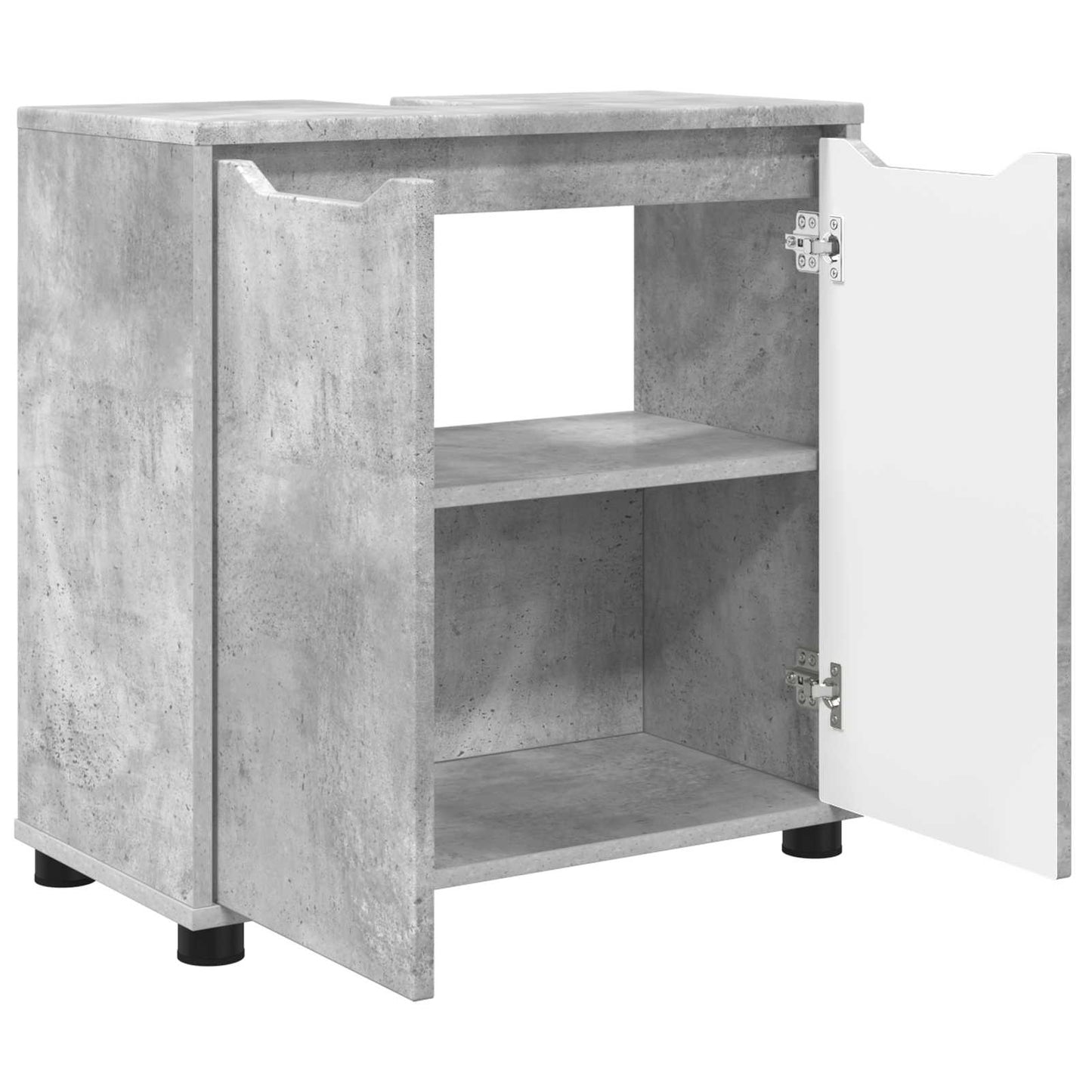 Badkamer wastafelkast Beton Grijs 60 x 30 x 60 cm Bewerkt hout is nu te koop bij PeponiXL, paradijselijk wonen!