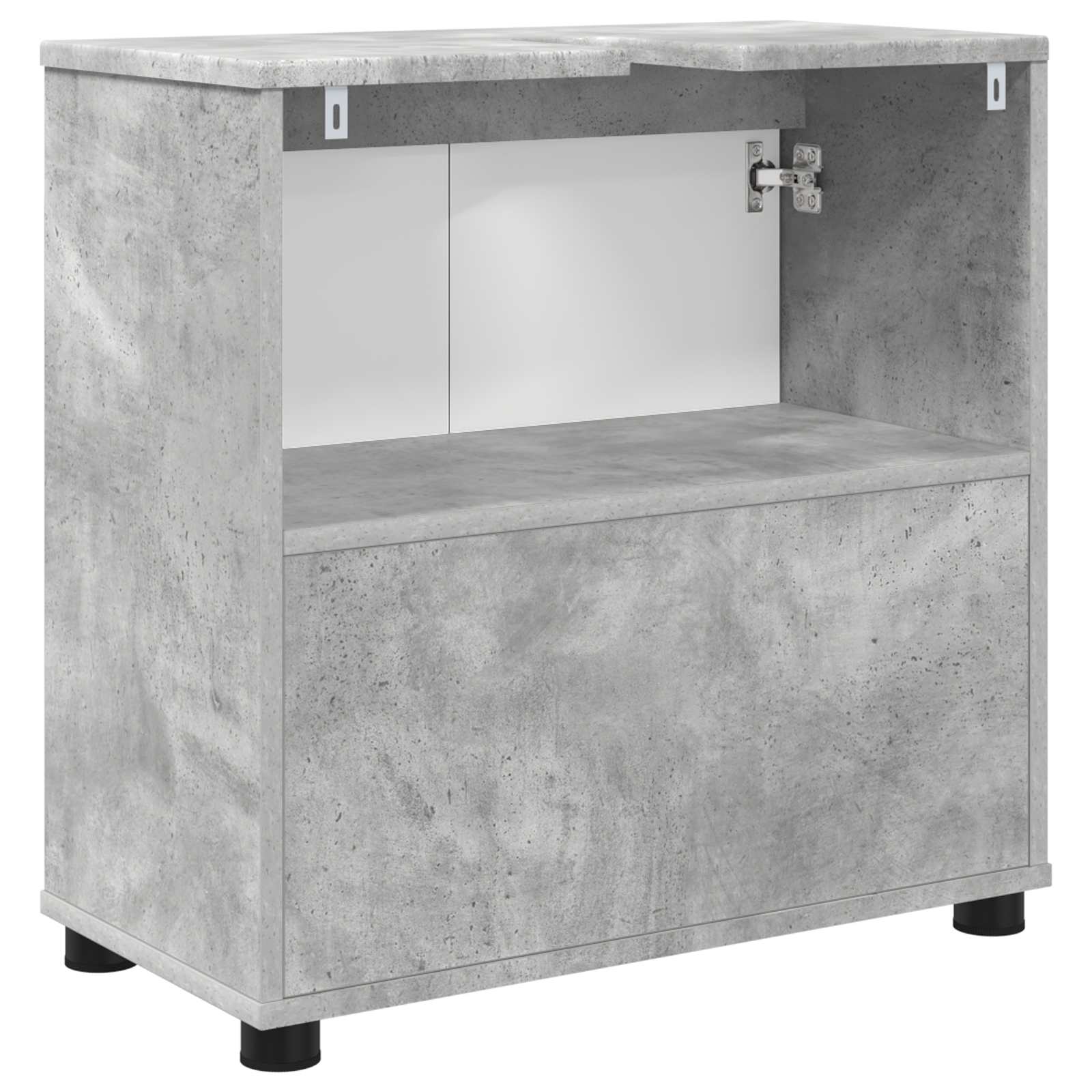 Badkamer wastafelkast Beton Grijs 60 x 30 x 60 cm Bewerkt hout is nu te koop bij PeponiXL, paradijselijk wonen!
