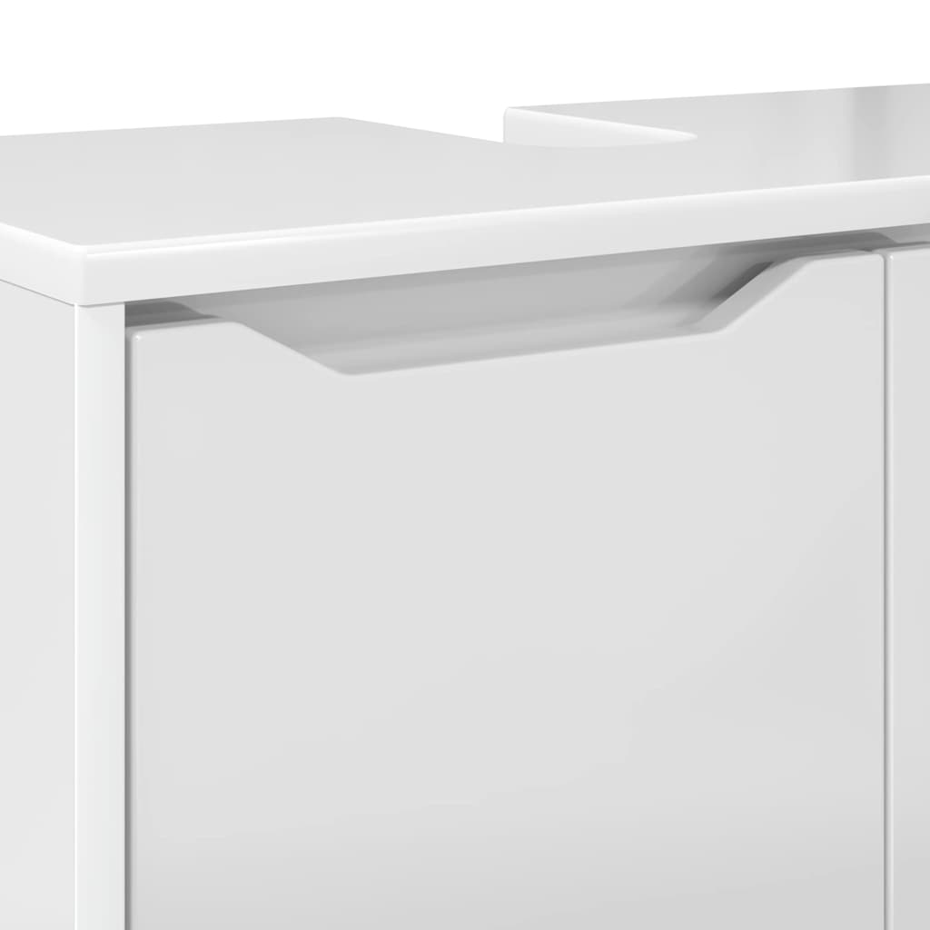 Badkamer wastafelkast met plank Hoogglans wit 60 x 30 x 60 cm is nu te koop bij PeponiXL, paradijselijk wonen!