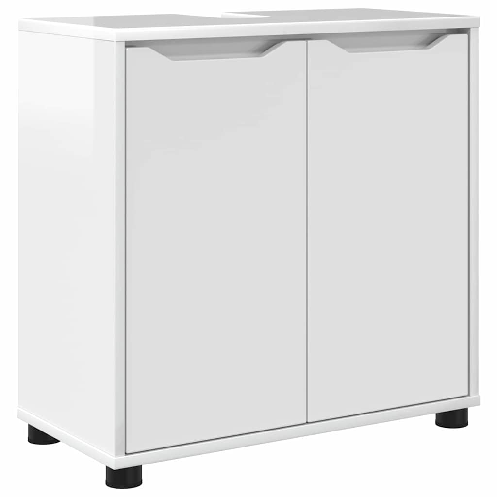 Badkamer wastafelkast met plank Hoogglans wit 60 x 30 x 60 cm is nu te koop bij PeponiXL, paradijselijk wonen!