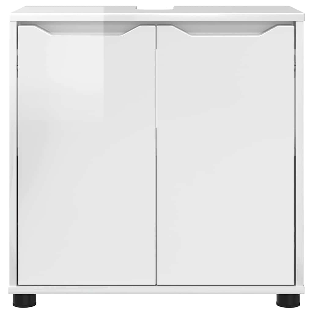 Badkamer wastafelkast met plank Hoogglans wit 60 x 30 x 60 cm is nu te koop bij PeponiXL, paradijselijk wonen!