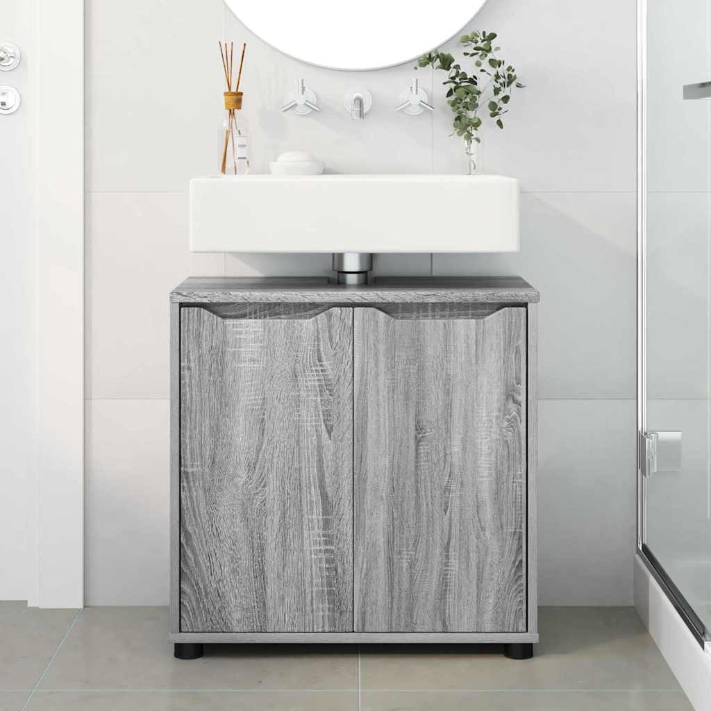 Badkamer wastafelkast Grijs Sonoma 60 x 30 x 60 cm Bewerkt hout is nu te koop bij PeponiXL, paradijselijk wonen!