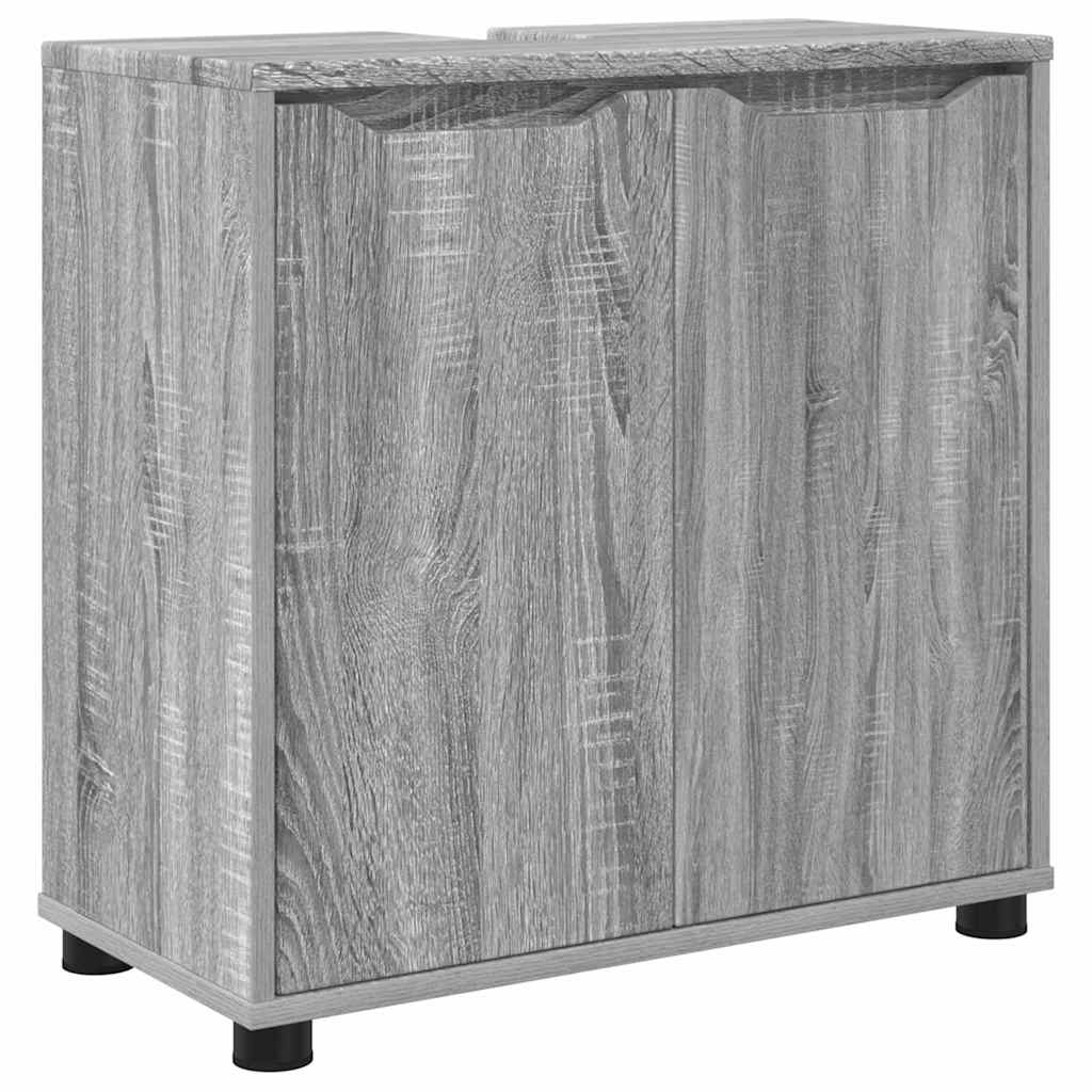 Badkamer wastafelkast Grijs Sonoma 60 x 30 x 60 cm Bewerkt hout is nu te koop bij PeponiXL, paradijselijk wonen!