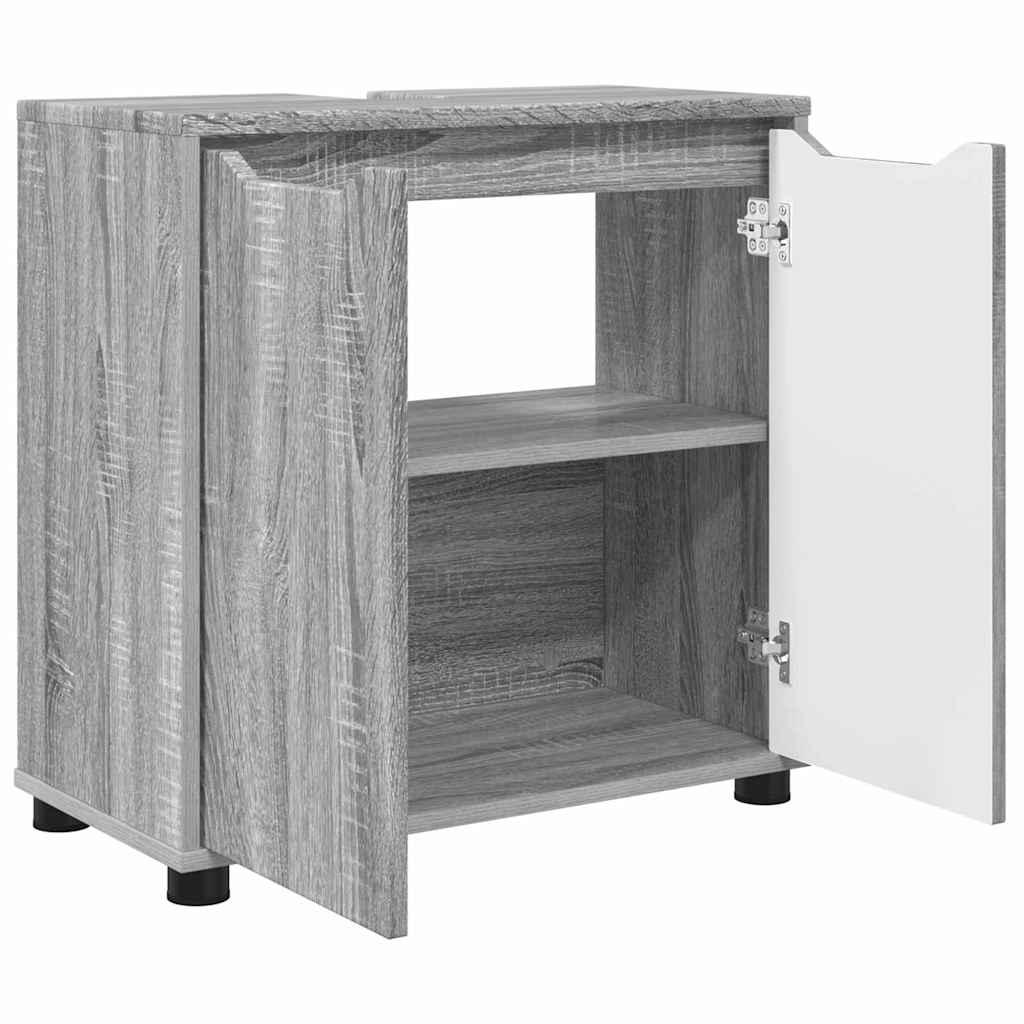 Badkamer wastafelkast Grijs Sonoma 60 x 30 x 60 cm Bewerkt hout is nu te koop bij PeponiXL, paradijselijk wonen!