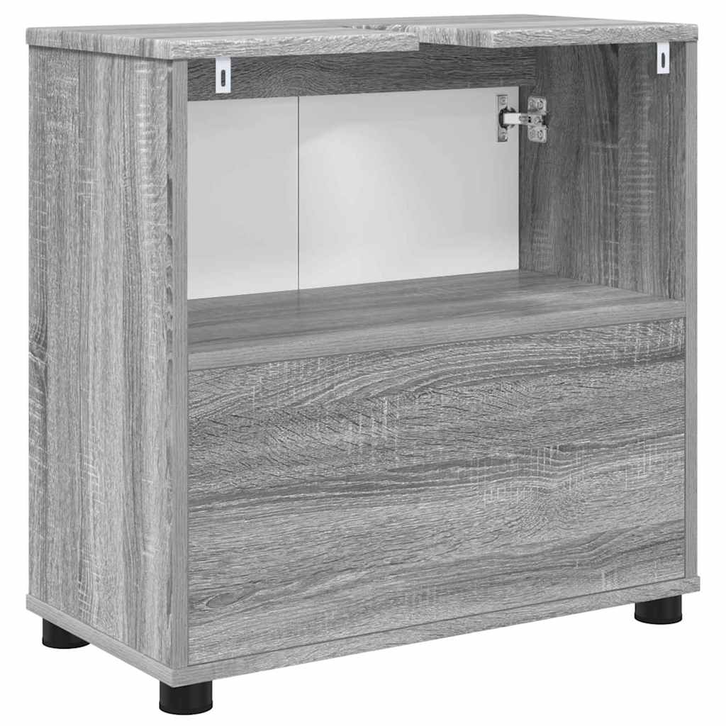 Badkamer wastafelkast Grijs Sonoma 60 x 30 x 60 cm Bewerkt hout is nu te koop bij PeponiXL, paradijselijk wonen!