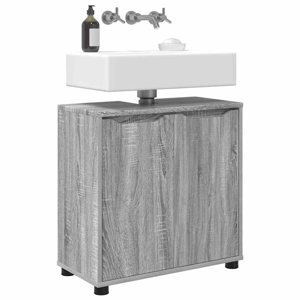 Badkamer wastafelkast Grijs Sonoma 60 x 30 x 60 cm Bewerkt hout is nu te koop bij PeponiXL, paradijselijk wonen!