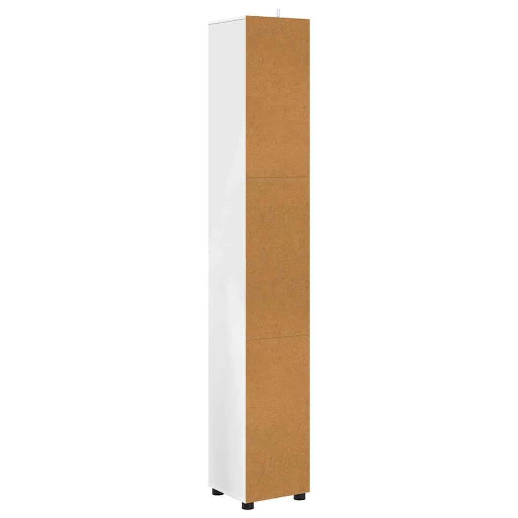 Badkamer Kast met plank Wit 30,5 x 30 x 195 cm Bewerkt hout is nu te koop bij PeponiXL, paradijselijk wonen!