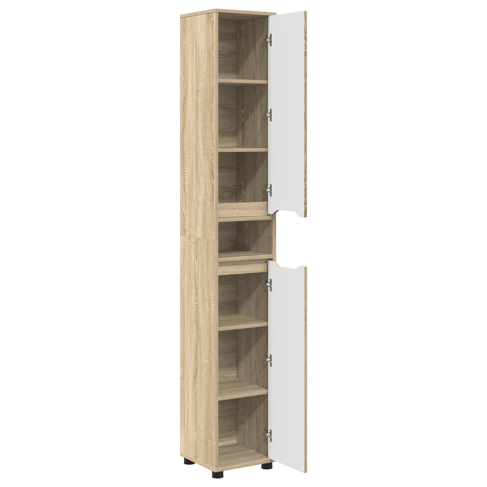 Badkamer Kast Sonoma Eiken 30,5 x 30 x 195 cm Bewerkt hout is nu te koop bij PeponiXL, paradijselijk wonen!