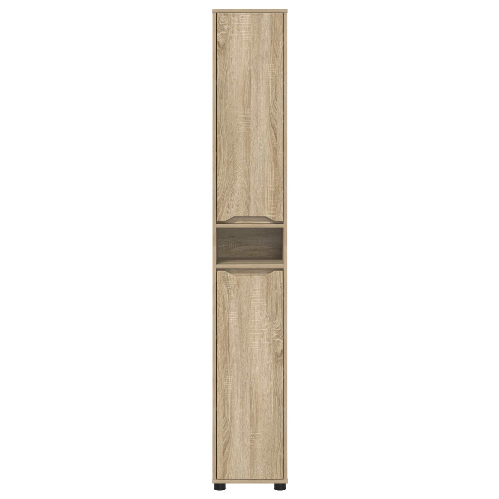 Badkamer Kast Sonoma Eiken 30,5 x 30 x 195 cm Bewerkt hout is nu te koop bij PeponiXL, paradijselijk wonen!