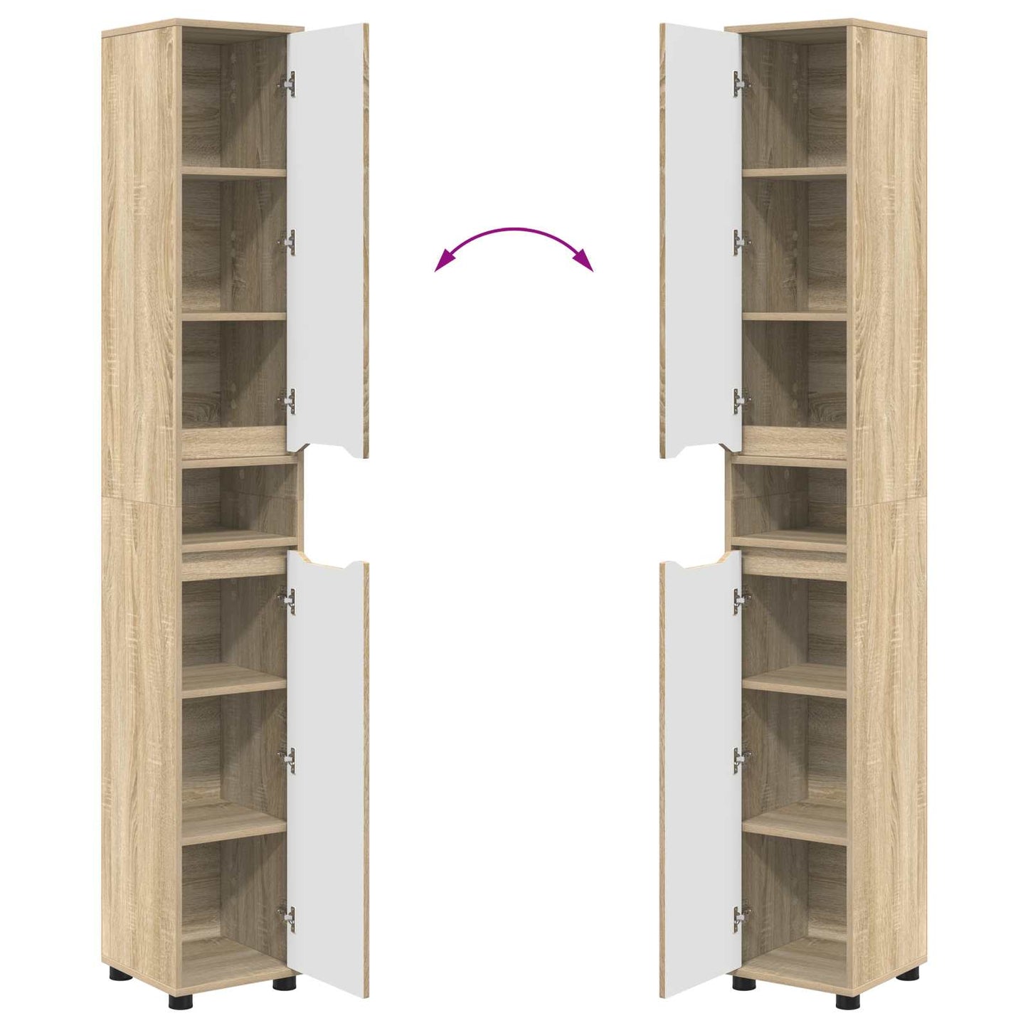 Badkamer Kast Sonoma Eiken 30,5 x 30 x 195 cm Bewerkt hout is nu te koop bij PeponiXL, paradijselijk wonen!
