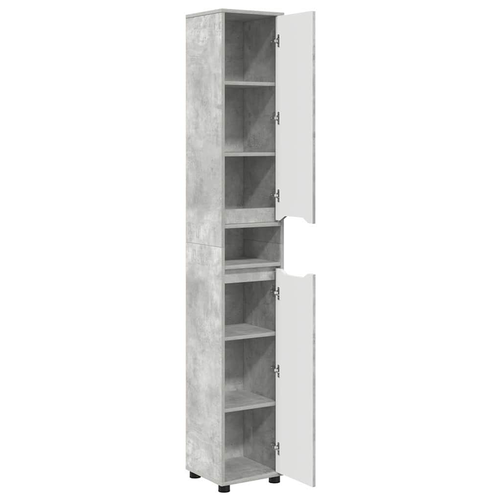 Badkamer Kast Beton Grijs 30,5 x 30 x 195 cm Bewerkt hout is nu te koop bij PeponiXL, paradijselijk wonen!
