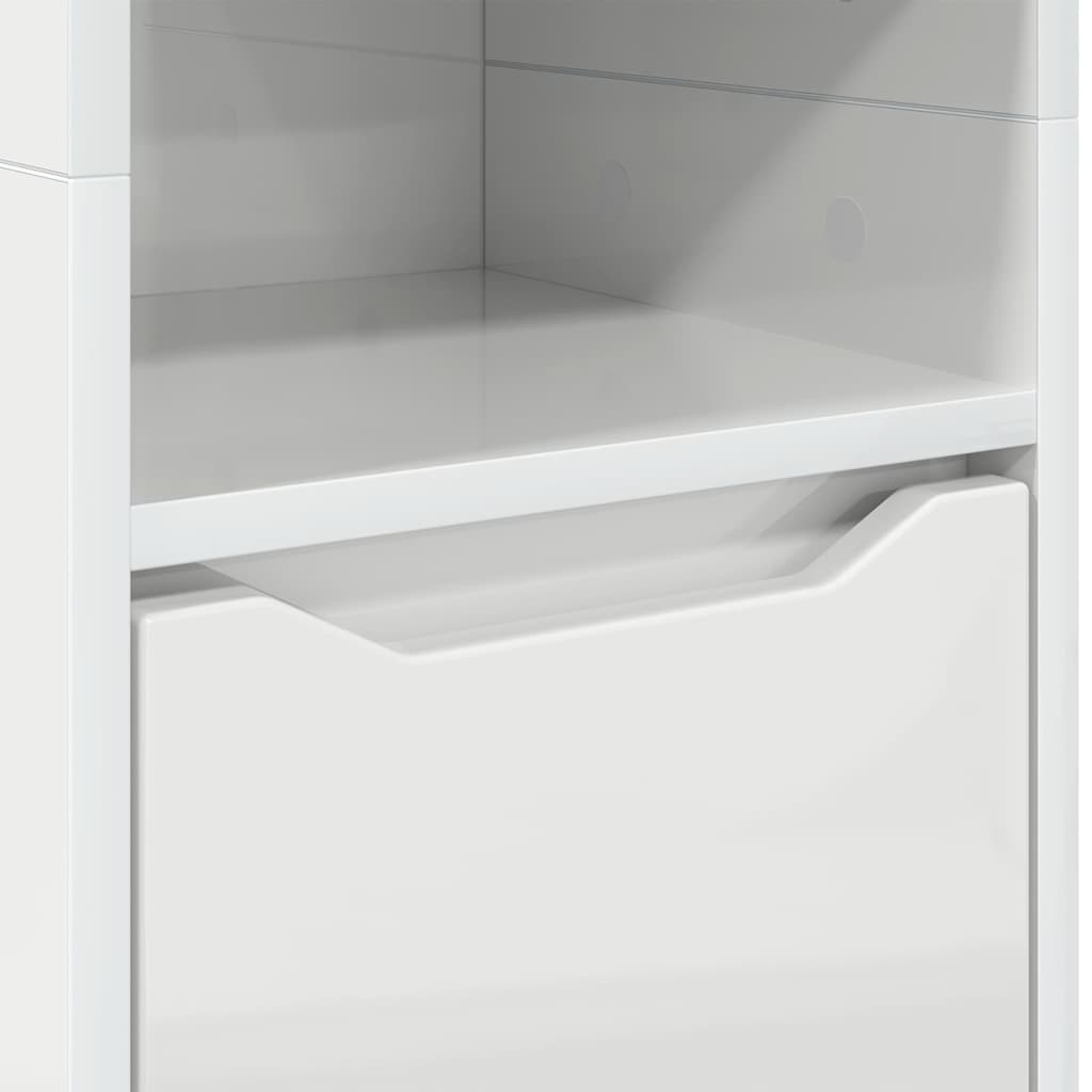 Badkamer Kast Hoogglans wit 30,5 x 30 x 195 cm Bewerkt hout is nu te koop bij PeponiXL, paradijselijk wonen!