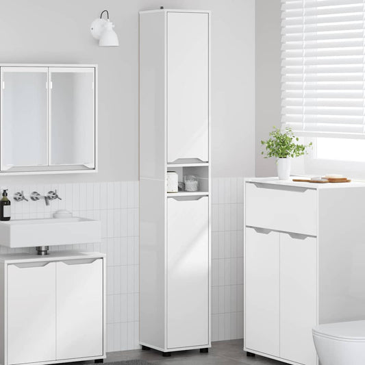 Badkamer Kast Hoogglans wit 30,5 x 30 x 195 cm Bewerkt hout is nu te koop bij PeponiXL, paradijselijk wonen!