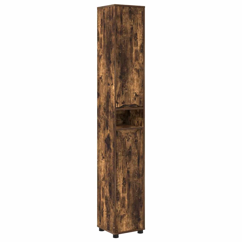 Badkamer Kast Gerookt eiken 30,5 x 30 x 195 cm Bewerkt hout is nu te koop bij PeponiXL, paradijselijk wonen!