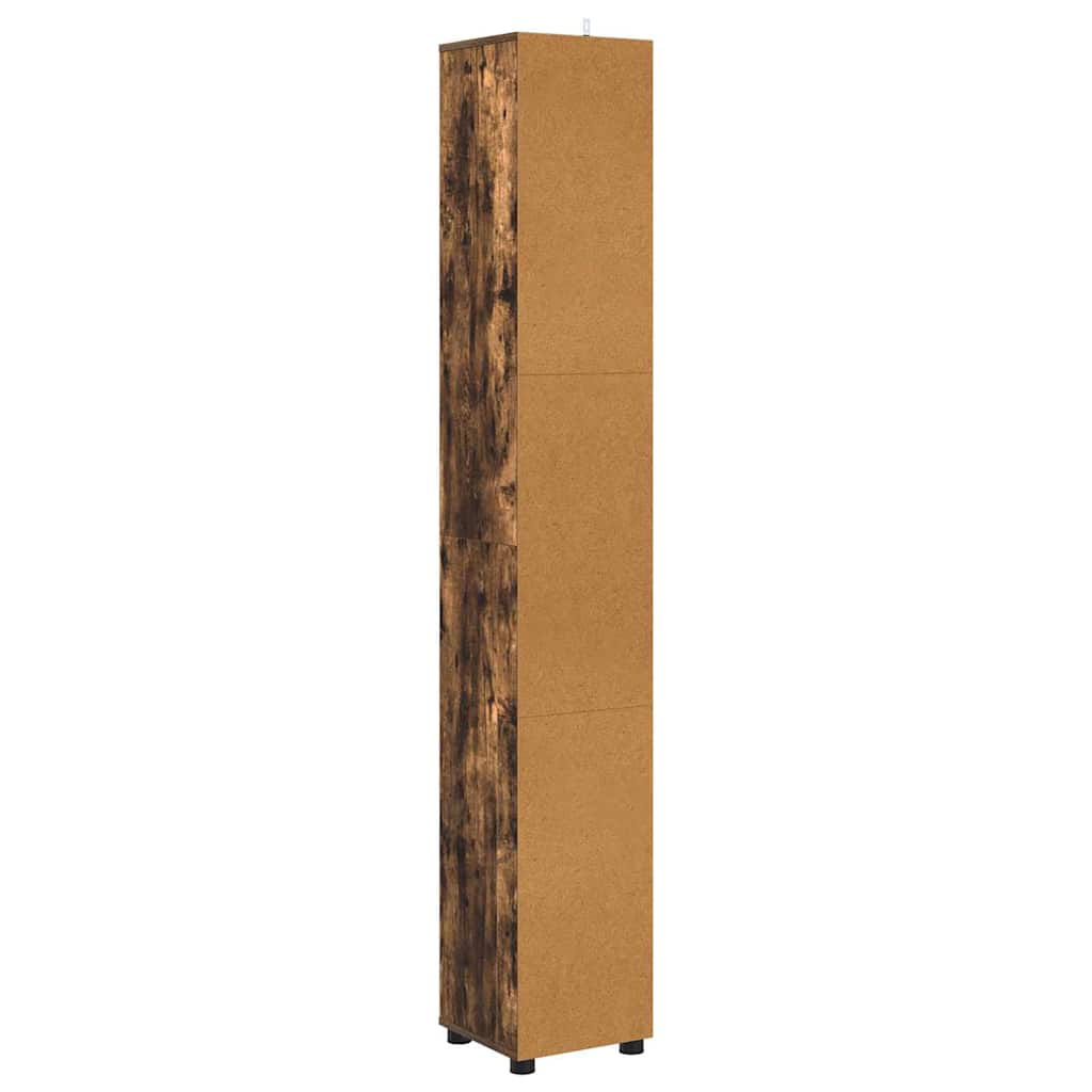 Badkamer Kast Gerookt eiken 30,5 x 30 x 195 cm Bewerkt hout is nu te koop bij PeponiXL, paradijselijk wonen!