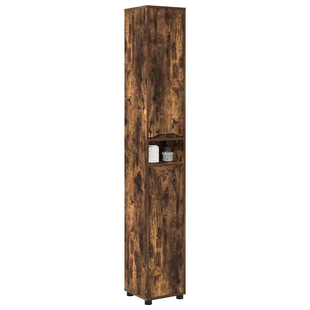 Badkamer Kast Gerookt eiken 30,5 x 30 x 195 cm Bewerkt hout is nu te koop bij PeponiXL, paradijselijk wonen!