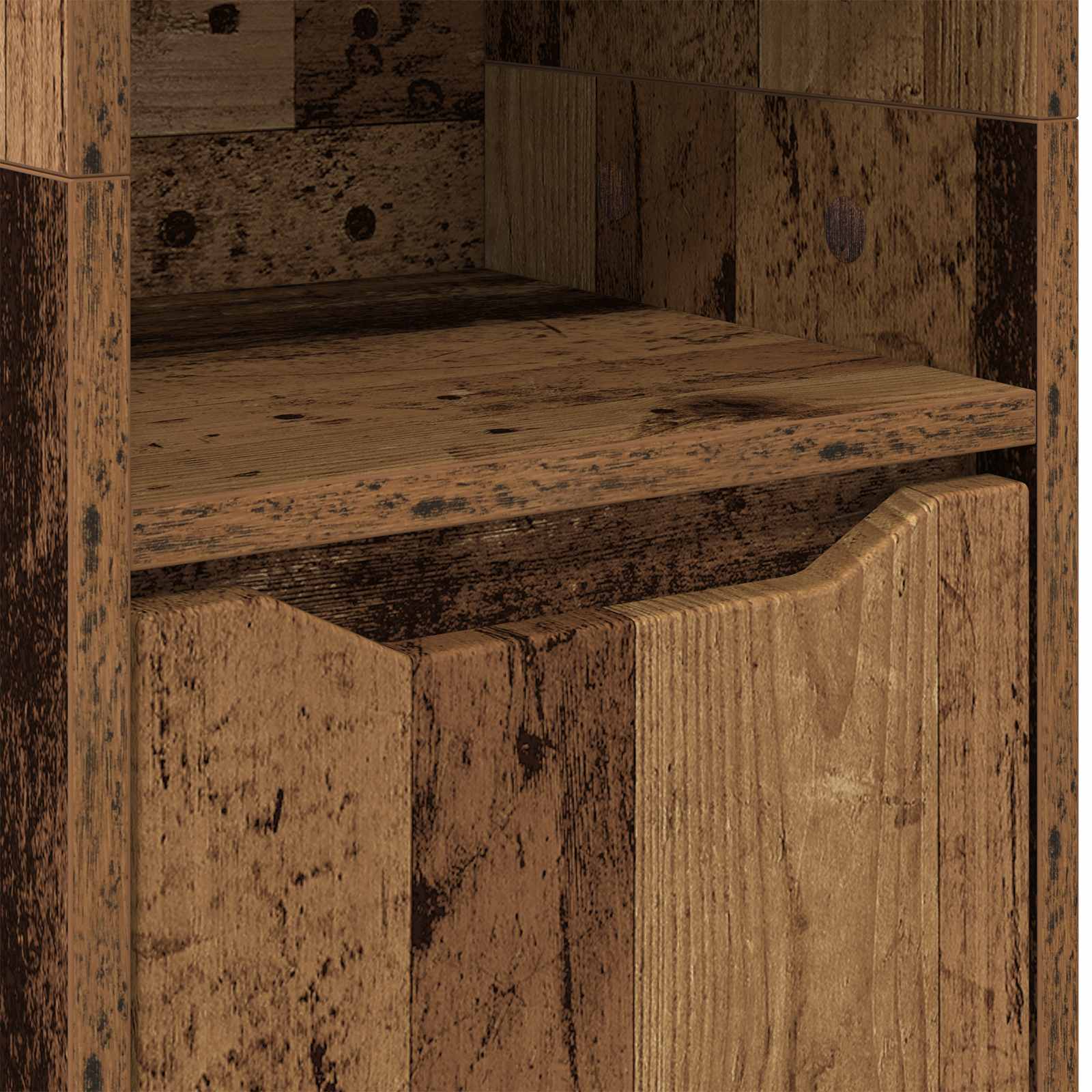 Badkamer Kast Oud Hout 30,5 x 30 x 195 cm Bewerkt hout is nu te koop bij PeponiXL, paradijselijk wonen!
