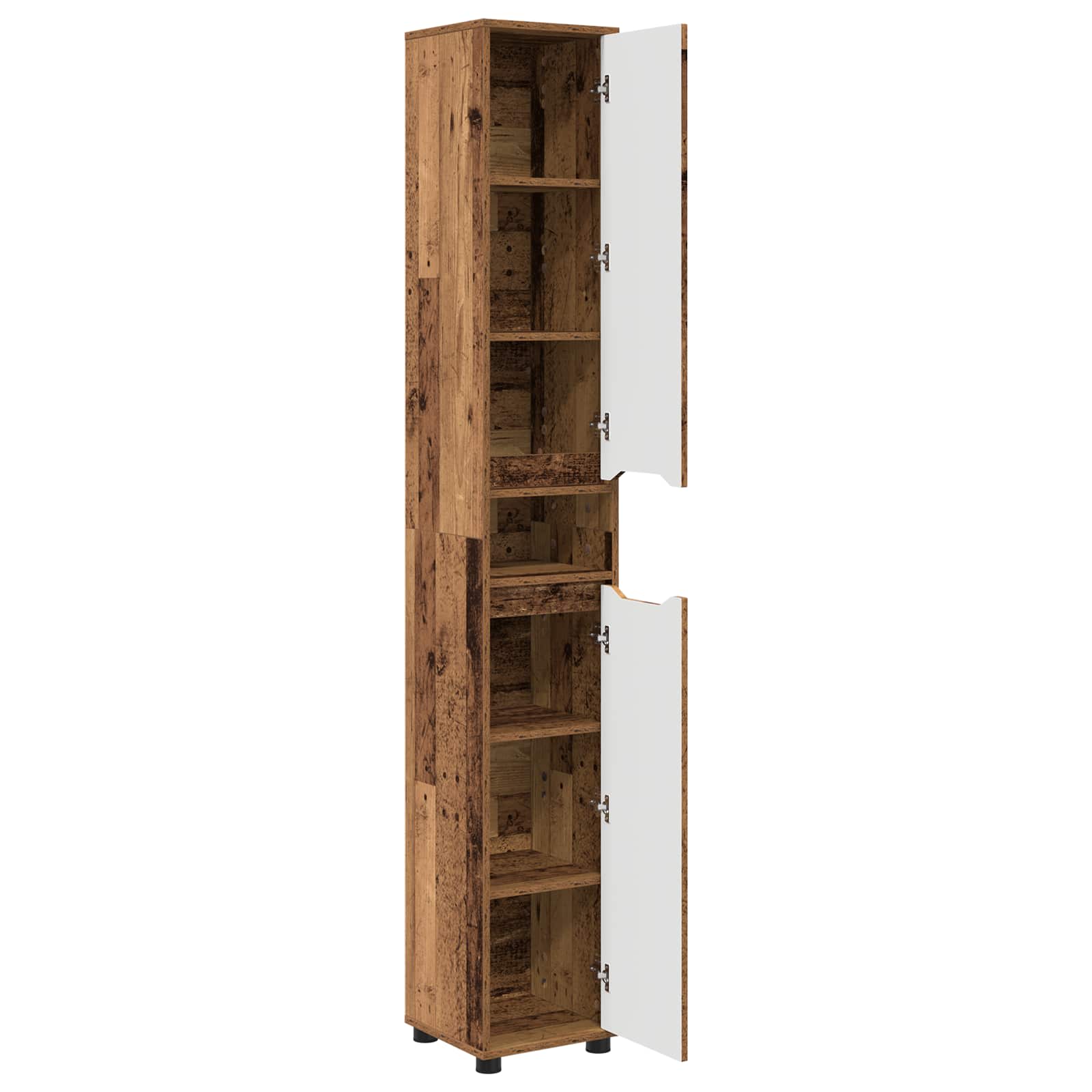 Badkamer Kast Oud Hout 30,5 x 30 x 195 cm Bewerkt hout is nu te koop bij PeponiXL, paradijselijk wonen!