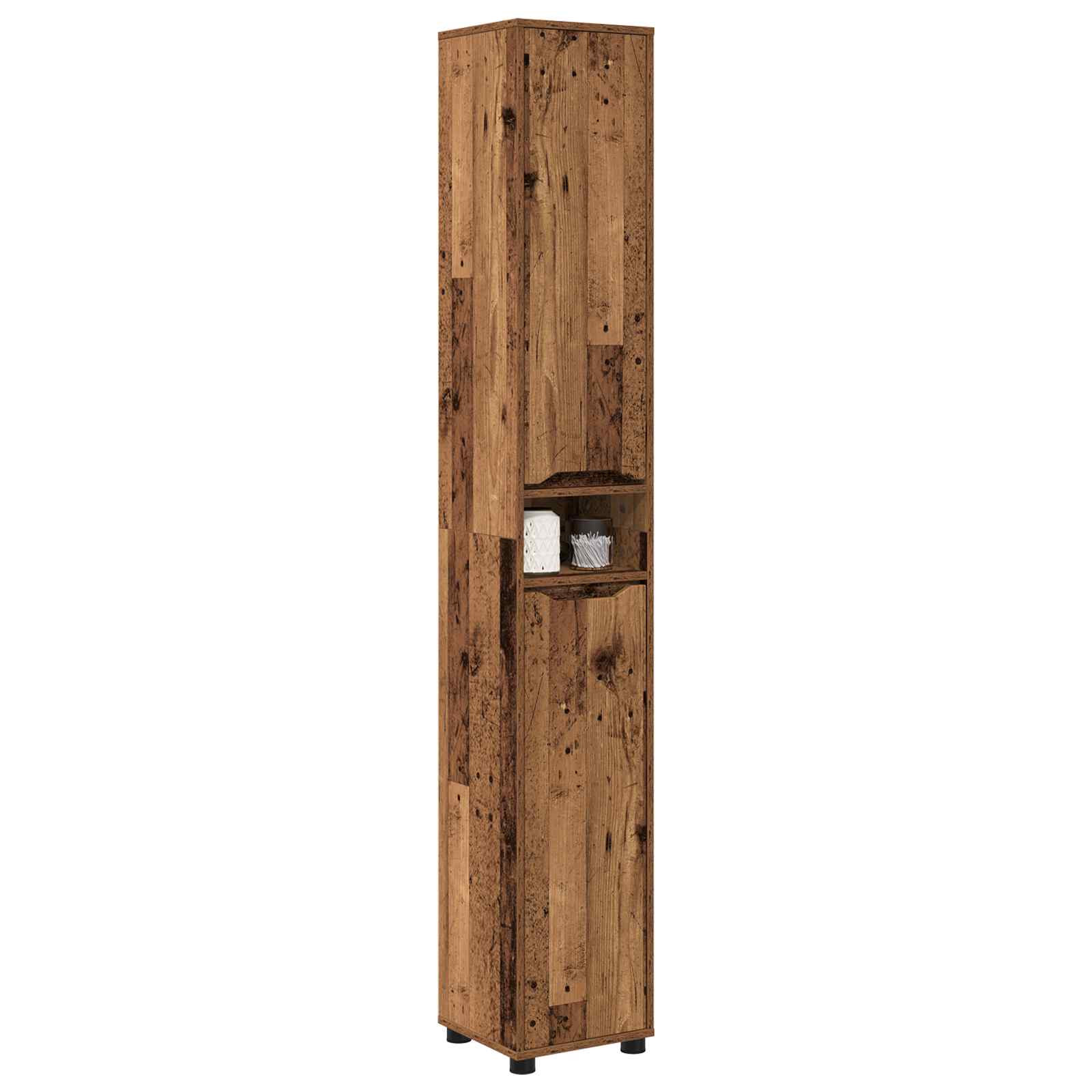 Badkamer Kast Oud Hout 30,5 x 30 x 195 cm Bewerkt hout is nu te koop bij PeponiXL, paradijselijk wonen!