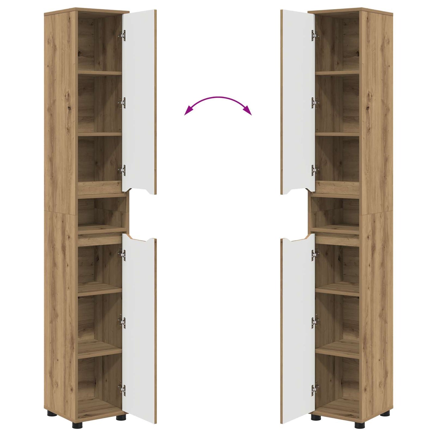 Badkamer Kast Artisan Eiken 30,5 x 30 x 195 cm Bewerkt hout is nu te koop bij PeponiXL, paradijselijk wonen!